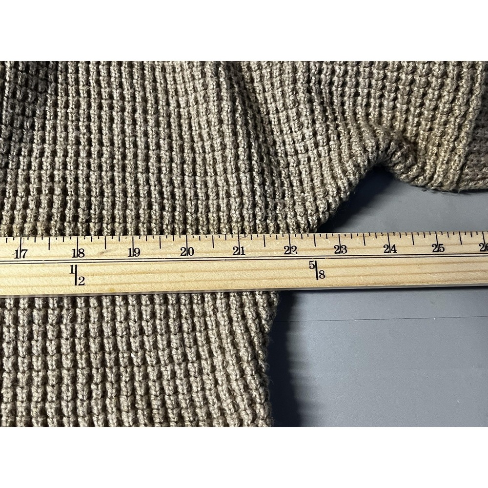 Soft Surroundings Cardigan Sweater Womens Medium Beige Waffle Knit Toggle Strap - Picture 10 of 11
